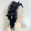 Rivet Lolita Wings Lace Headband Y2k Lolita Hair Clip Cute Ruffled Hairband  Cosplay