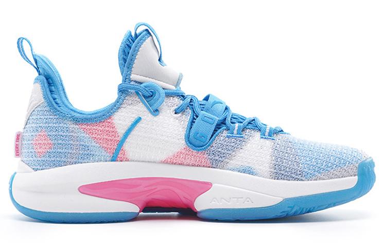 Men's Sneakers Anta GH2 Cushioning Slip Resistant Abrasion Resistant Low top Basketball Shoes Men's White Blue