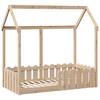 Kids House Bed 70 X 140 Cm Solid Pine Wood
