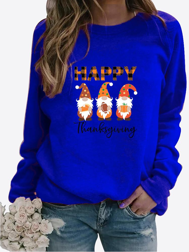 Herbst und Winter Damen Weihnachten Thema Druck Pullover Rundhals Langarm Casual Sweatshirt Plus Size Top