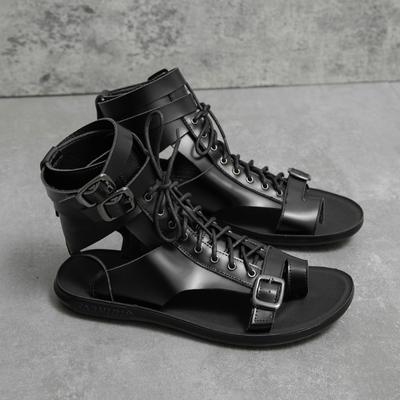 Summer Men's Leather Roman Style Sandals Quality Handmade Designer Retro Casual Sandals Comfort Outdoor Beach Sandals Mocassins