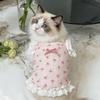 Flower Pattern Pet Camisole Vest Cute Puppy Clothes Princess Dress Floral Dog Dress  Summer Wear