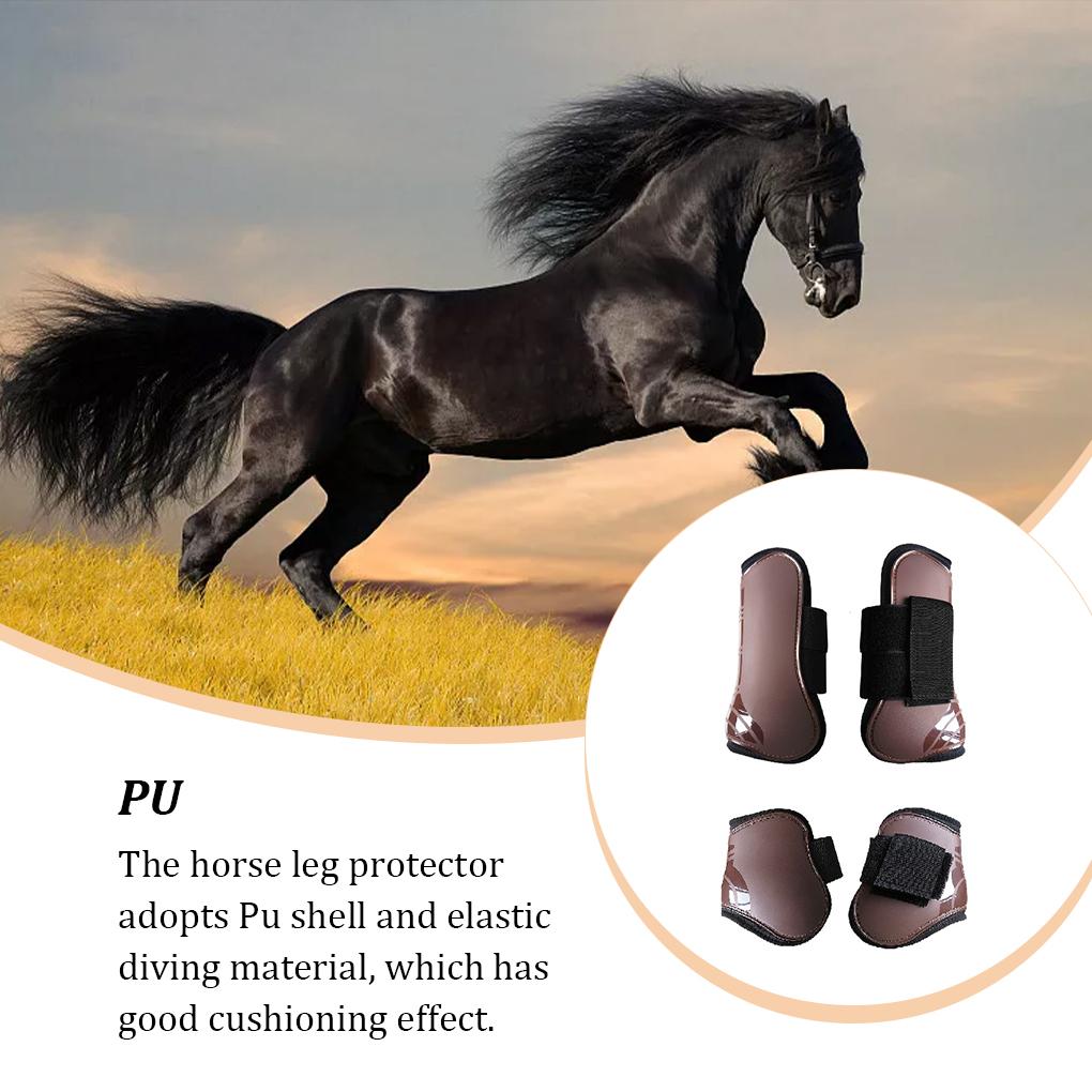 2 Pair Equestrian Supplies Jumping Leg Protection Boots Adjustable Protective Gear with Nylon Fastener Good Harness