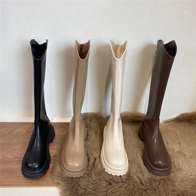 Boots Women's Chelsea Boots White Long Boots 2024 New Autumn and Winter Thick-soled Martin Boots Tall Knight Boots