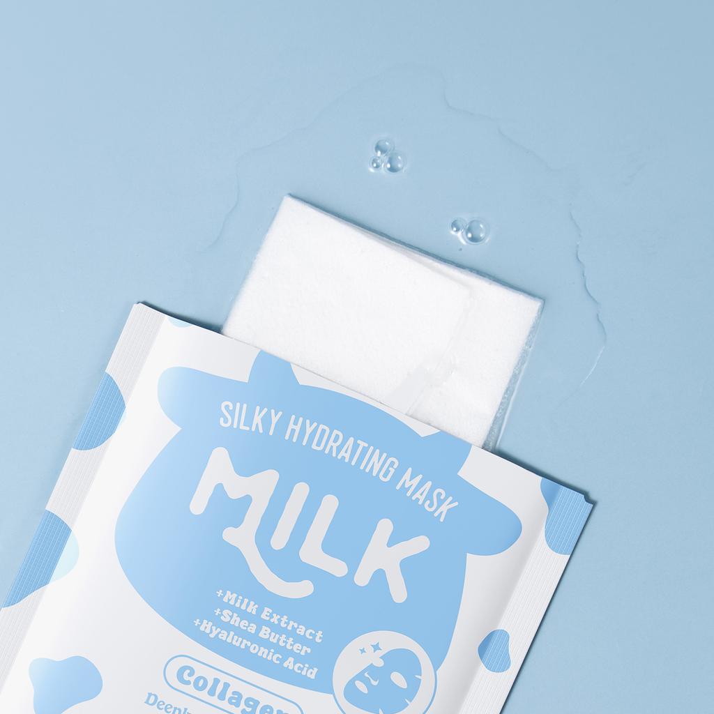 LAIKOU Milk Silky Hydrating Mask Brightening Collagen Sheet Mask Anti-Age Skin Care Moisturizing Face Mask 25g