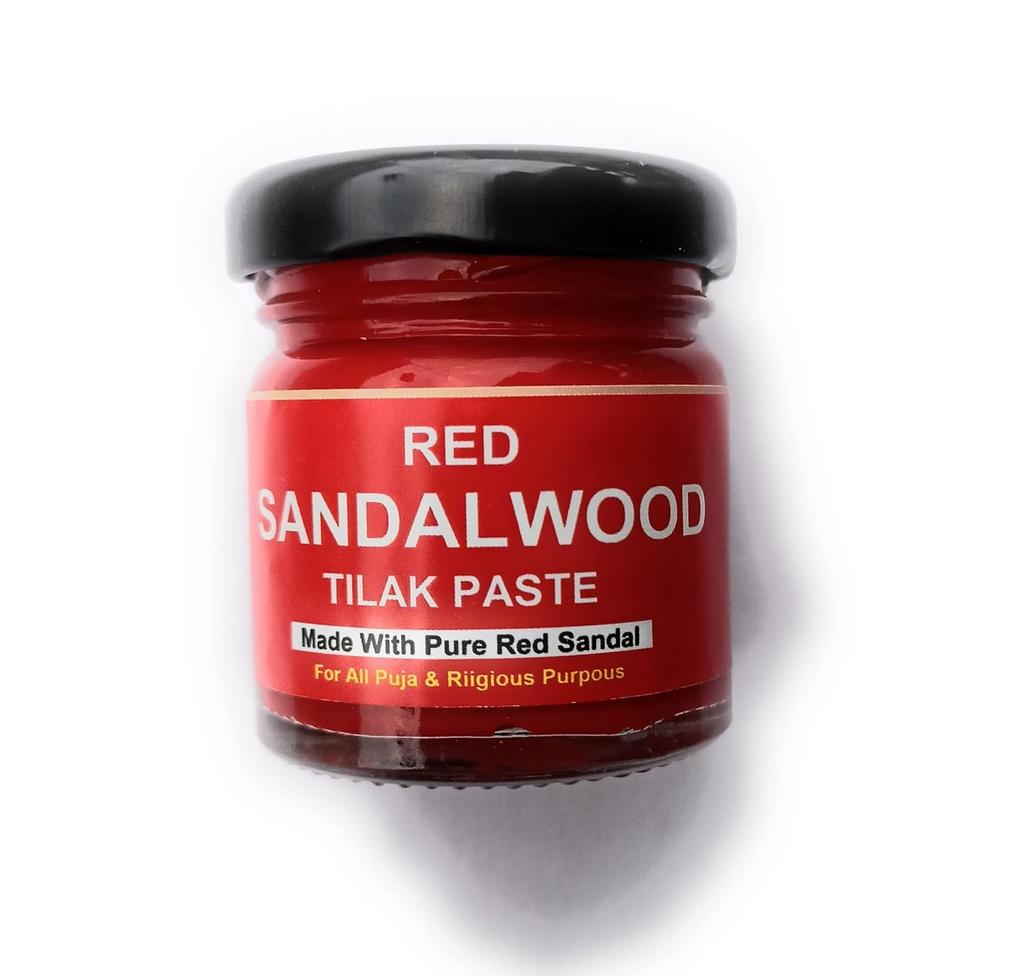 Red Sandalwood Paste Tilak (Lal Chandan) Made with Real and Rare Red Sandal with Spiritual Matra