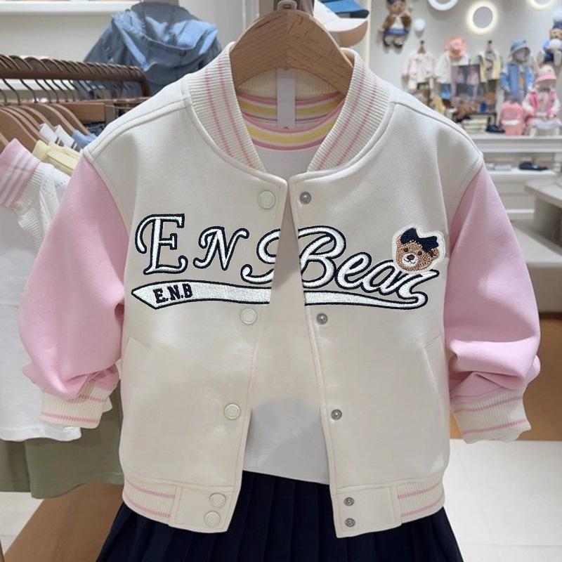 

Модная корейская бейсбольная куртка для девочек на весну/осень для детей среднего и старшего возраста 150cm розовый