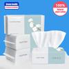 100PCS přírodní jednorázový ručník na obličej Cestovní čistící prostředek na mokré a suché odličování z perleťové bavlny Jemný netkaný ručník na make-up