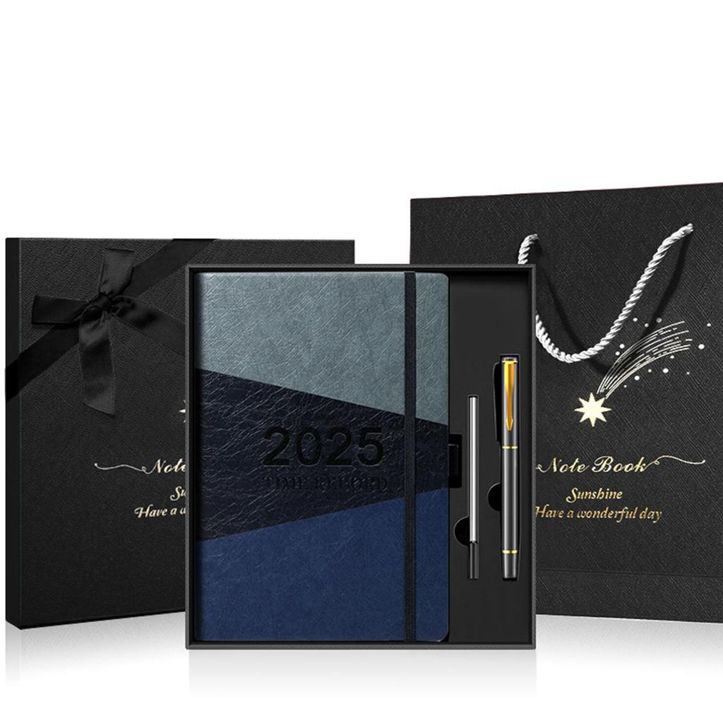 A5 verdickter Business-Notizblock aus Leder, Arbeitsnotizbuch, Besprechungsprotokollbuch, Tagesplaner 2025, Studiennotizen für Studenten, Tagebuch, 150 Blatt