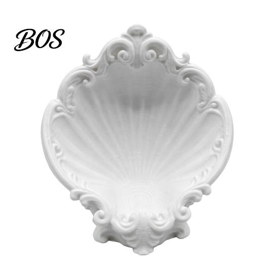 Ceramic Texture Storage Tray Baroque Shell Jewelry Tray, 3D Printed Dish Ornaments, Multi-purpose for Rings Earrings Bracelets Desktop Decoration