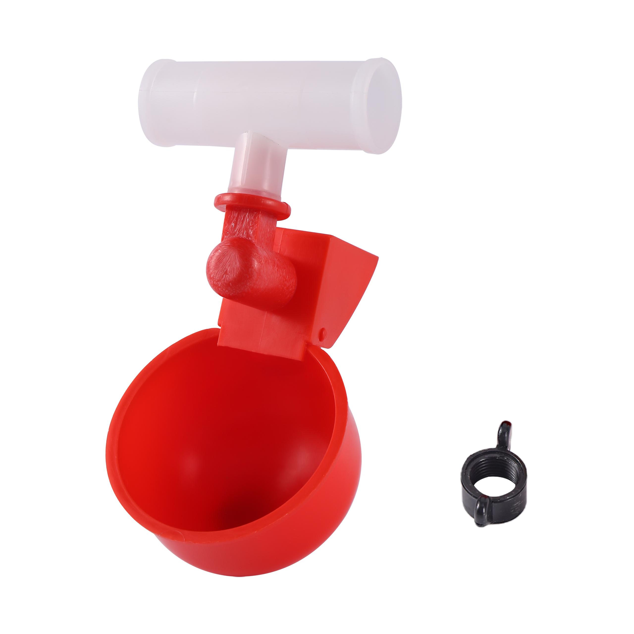 

30 шт. Автоматические поилки для птиц ID 20/25 мм Тройник Птицеферма Голубиная кормушка Подвесная чашка Система питьевой воды Inner diameter 20mm красный