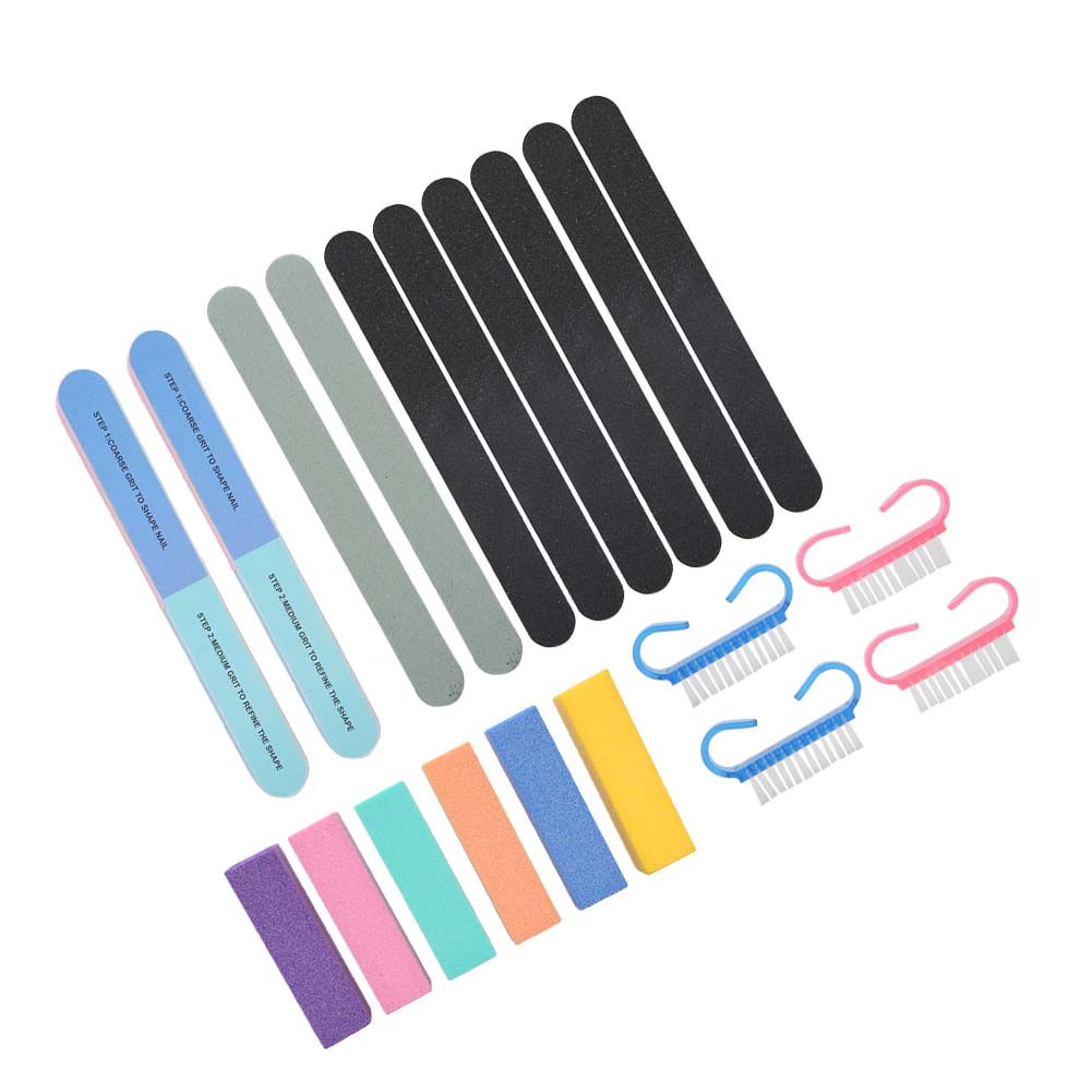 20pcs Nail Files Professional Nail Art Sanding File Polisher Buffer Brush Manicure Set