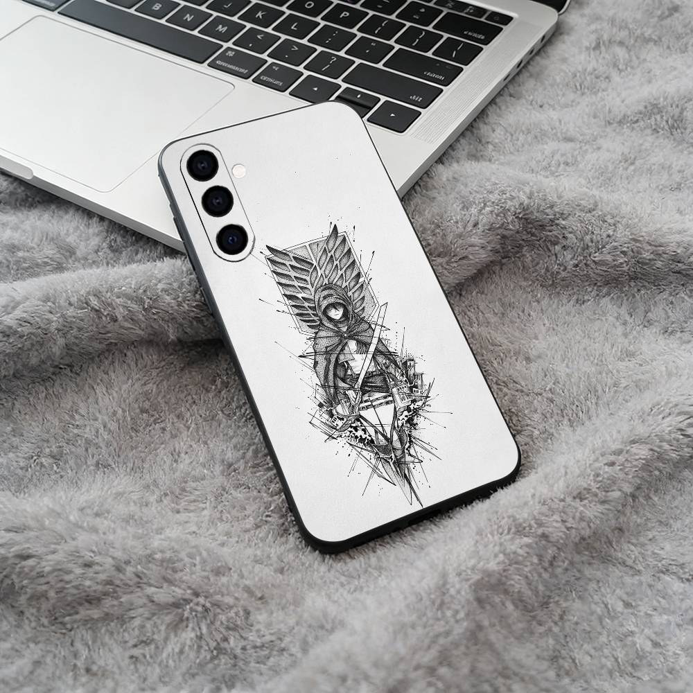 Attack On Titan Hot Anime Black Soft Silicone Phone Case for Samsung Galaxy A73, A71, A72, A70, A53, A52, A51