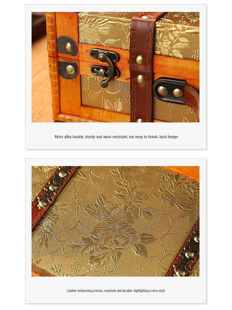 Vintage Distressed Wooden Suitcase Storage Box - Antique Style Photography Prop & Decoration