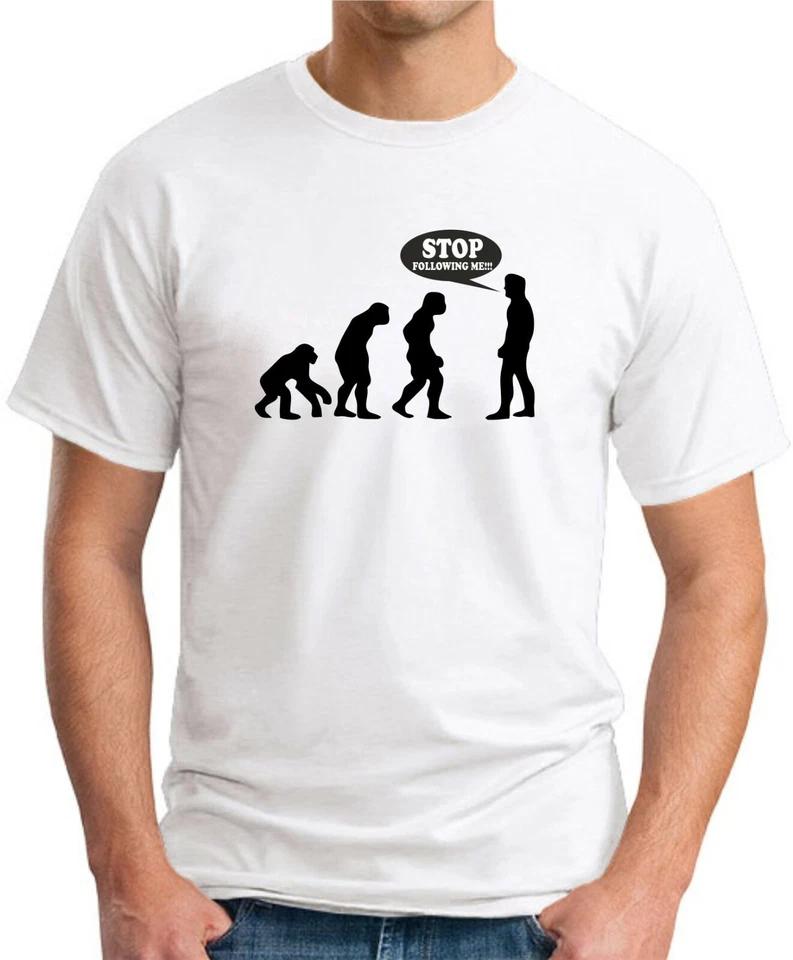 STOP FOLLOWING ME T-SHIRT   Funny Geeky Nerdy Novelty Evolution Gift Mens Top 4 M