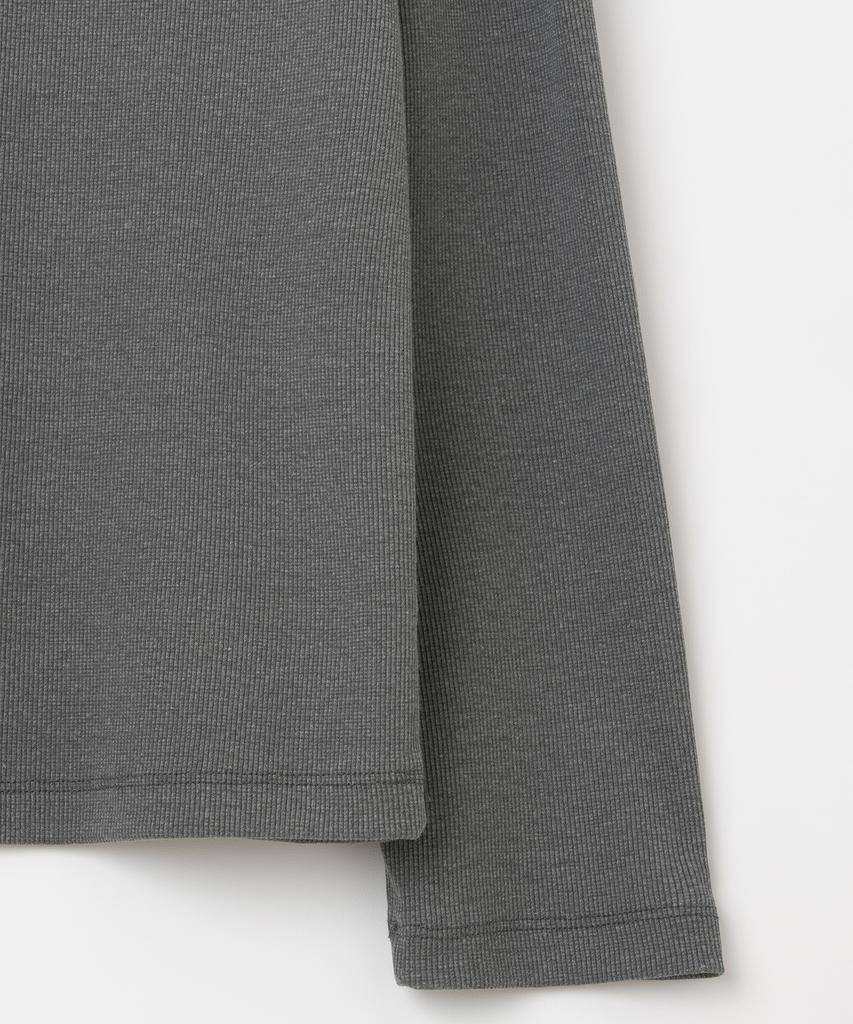 MILLO WOMEN Button Mix T-Shirt [Charcoal]