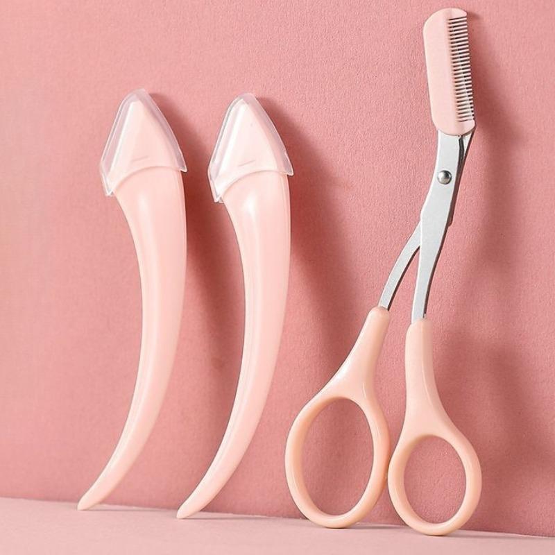 Steel Eyebrow Scissors with Comb - Professional Brow Trimming Kit for Precise Shaping, Safe & Easy Grooming