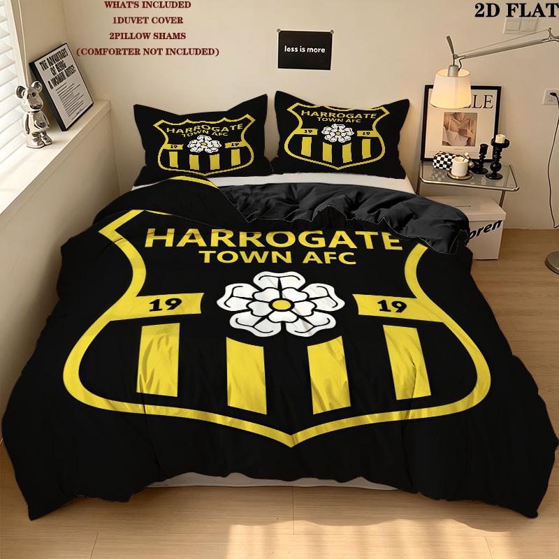 Harrogate Town Afctowel Bedding Quilt Set Quilt Cover Pillowcase Home Decoration Birthday Gift (1 * duvet cover + 2 * pillowcase, without core)
