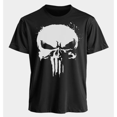 Camisetas Masculinas e Femininas Punisher Verão Primavera e Outono Americano Básicas Largas Esportivas Punk Oversized de Manga Curta