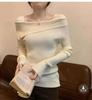 2026 Spring Women's Strapless One-Shoulder Knit Base Layer Top with Long Sleeves, Autumn/Winter.