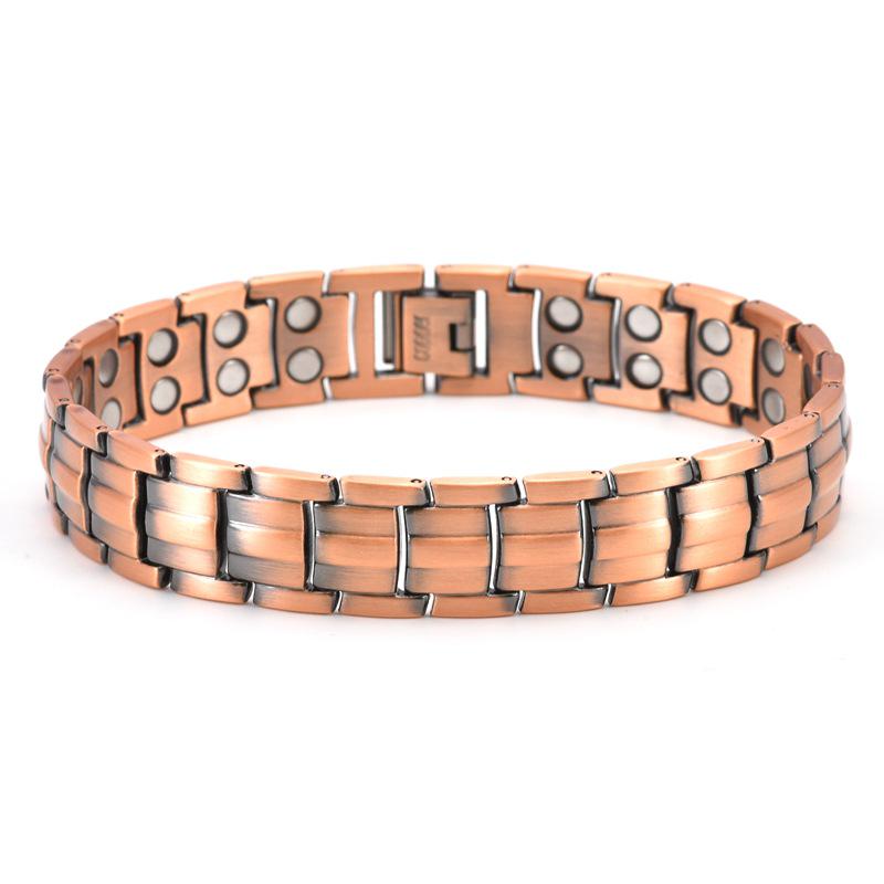 European-American Retro Pure Red Copper Turtle Magnetic Men's Energy Bracelet