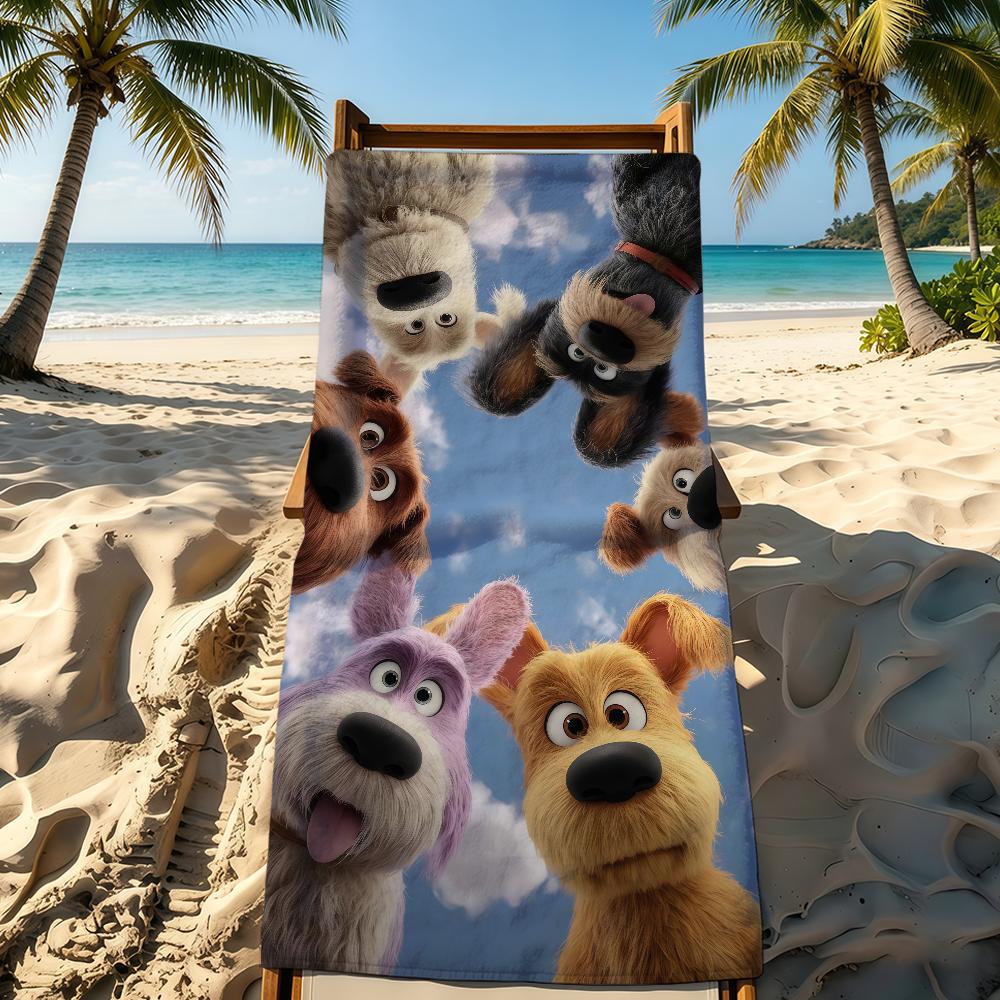 S-SECRET L-LIFE OF P-PETS Cartoon Towel For Outdoor Camping Beach Towel Super Absorbent Quick-Drying Summer Towel