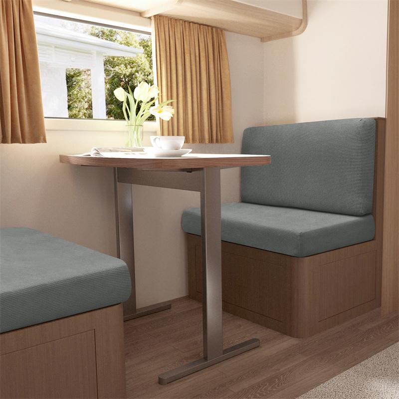 2pcs/set Stretch RV Dinette Cushion Covers Polar Fleece Camper Car Sofa Cover All-inclusive Restaurant Cafe Bench Cover Decor