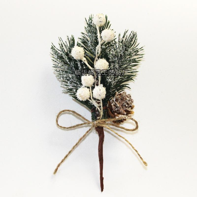 Christmas Cuttings Pine Needles Pine Cones Flower Branches Accessories Simulation Red Fruit Gift Box Decoration