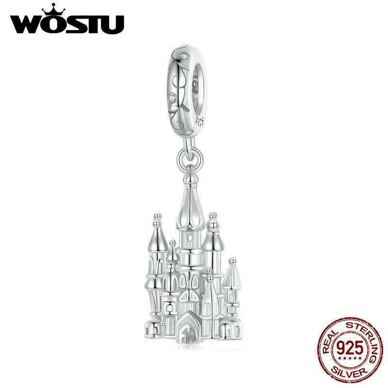 WOSTU 2024 neue 925 Sterling Silber Magic Castle Charm Perlen passen Charm Armband Schmuck DIY 925 Bamoer Charm Perlen