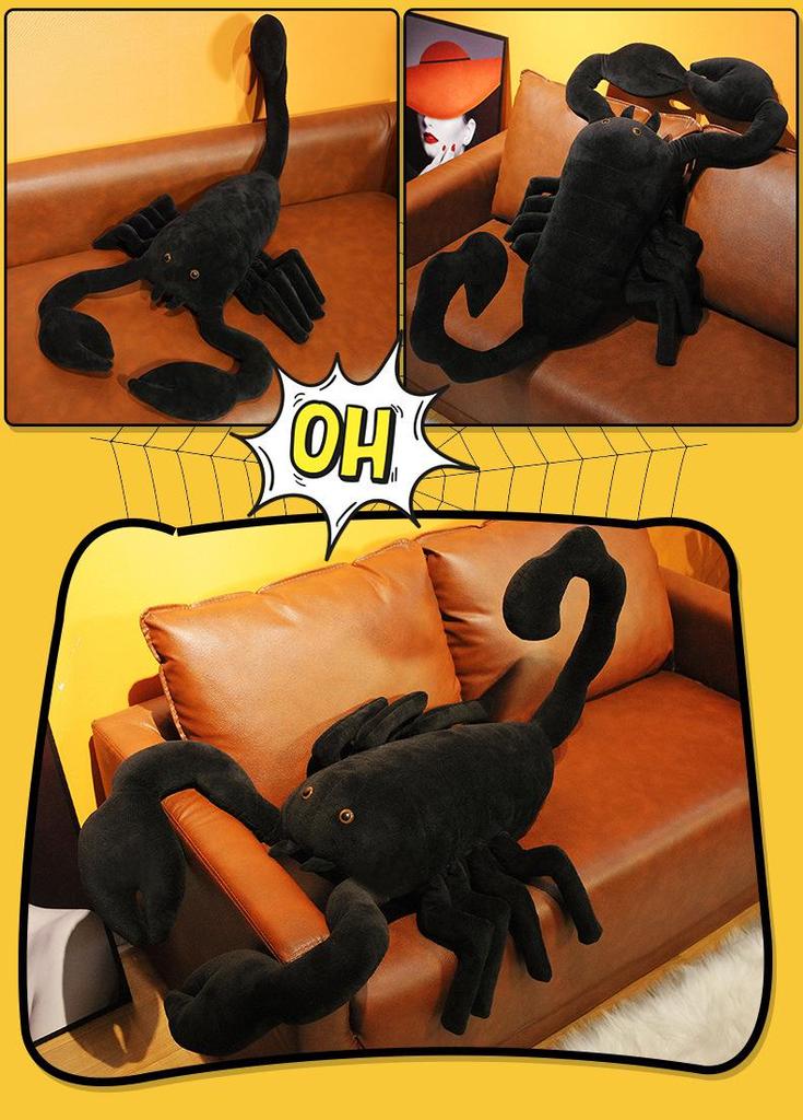 Black Scorpion Prank Plush Toy - Insect Figure Pillow, Holiday Gift