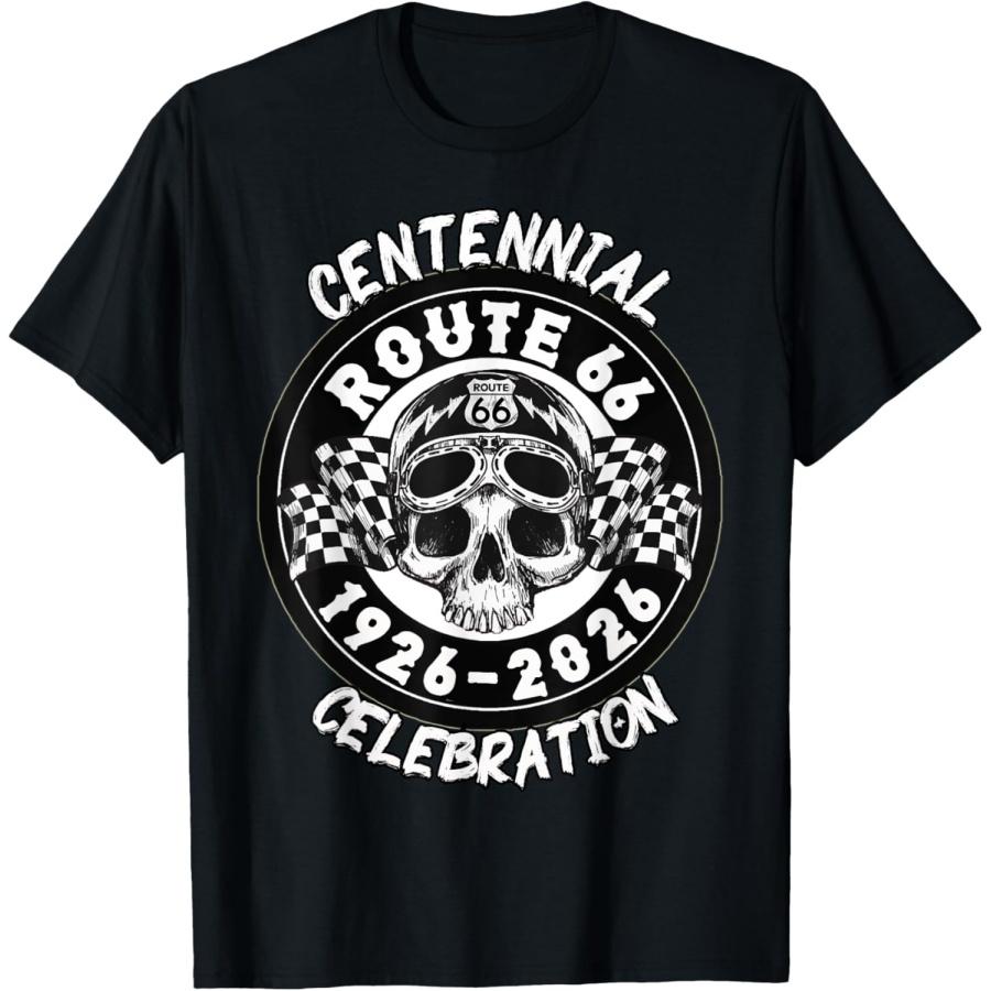 Route 66 100 Years Anniversary Mother Road Skull Legendary T-Shirt XXXXXL чёрный