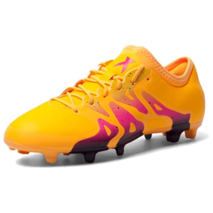 Adidas X 15.2 Fashion FG (Rubber Long Stud) Slip Resistant Durable Soccer Shoes Men Soccer Shoes Yellow S74672