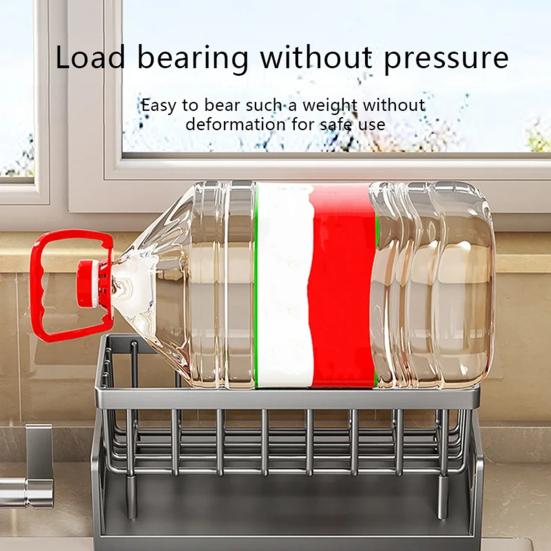 Drain Kitchen Soap Sponge Organizer Large Rack Holder Sink Caddy