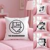 Logo Design N-Neighborhood Cushion Cover Soft Short Plush Double-Sided Printing Home Decor Machine Washable Pillow Case Gift