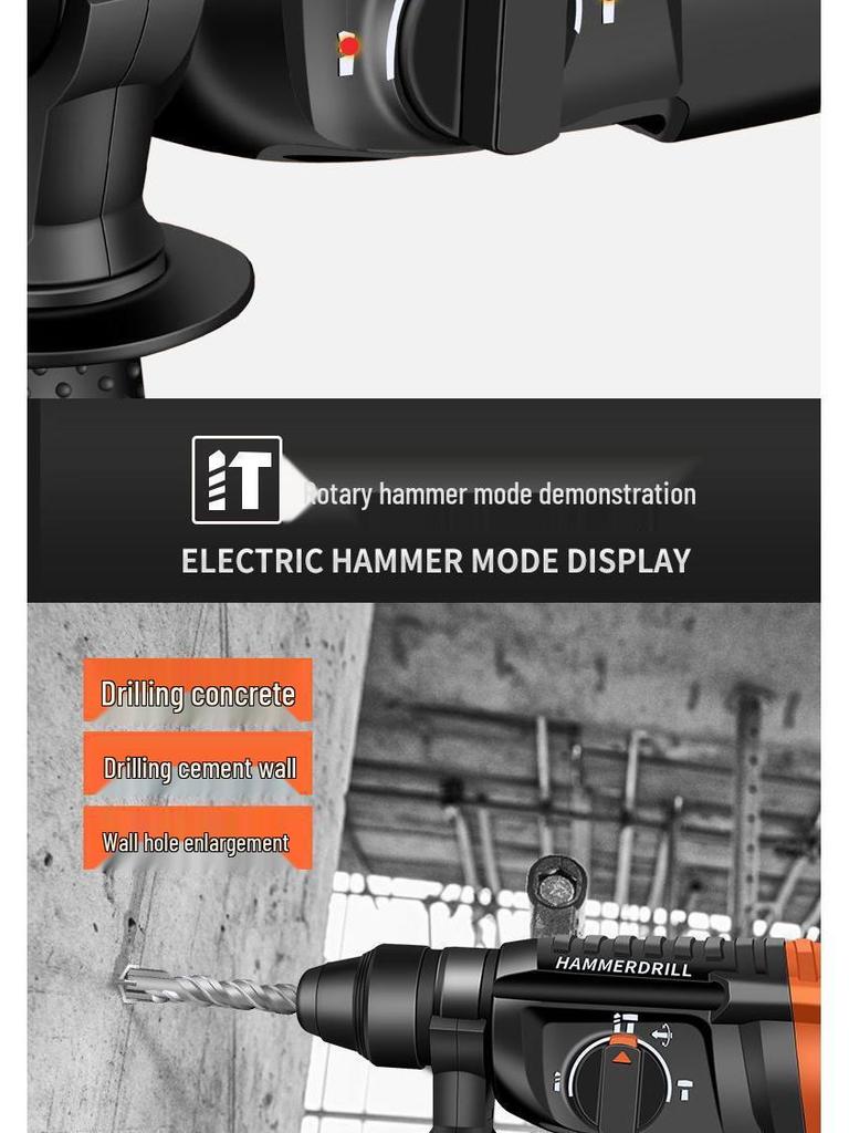 Compact High-Power Electric Impact Drill: Lightweight Dual-Use Hammer for Home & Industrial Use