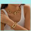Fashionable Geometric Aluminum Chain Necklace With Sleek Metal Clasp For Women