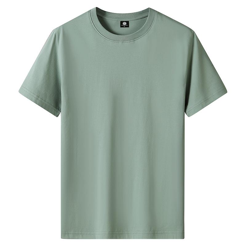 Men's Cotton Short Sleeve Loose Fit Solid Color T-Shirt, Plus Size, Youth Trendy Half Sleeve.