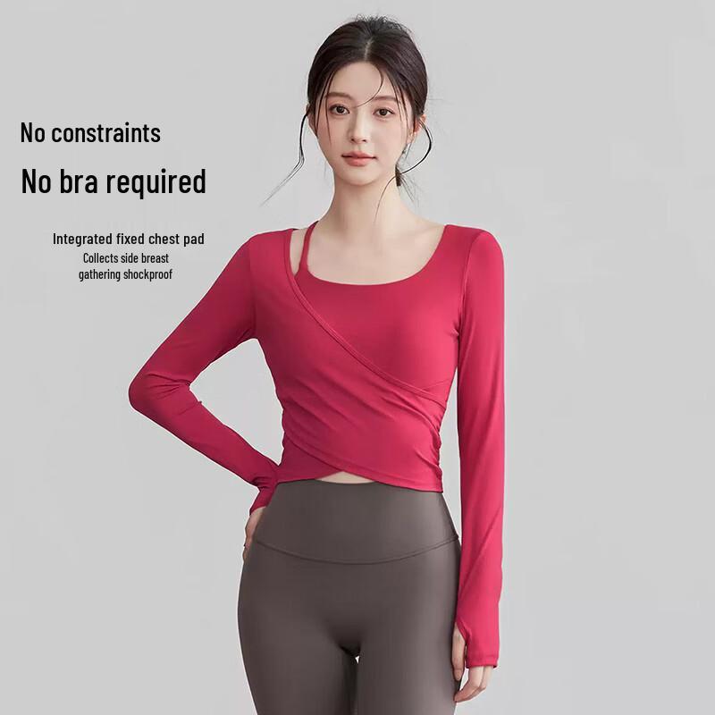 

Youyou Women s Long-Sleeve Slim-Fit Yoga & Sports Top J35014XY XL
