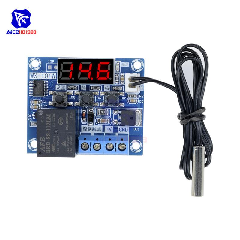 diymore Digital LED Temperature Control Switch Module Thermostat Waterproof NTC Sensor Probe DC 12V WX-101W