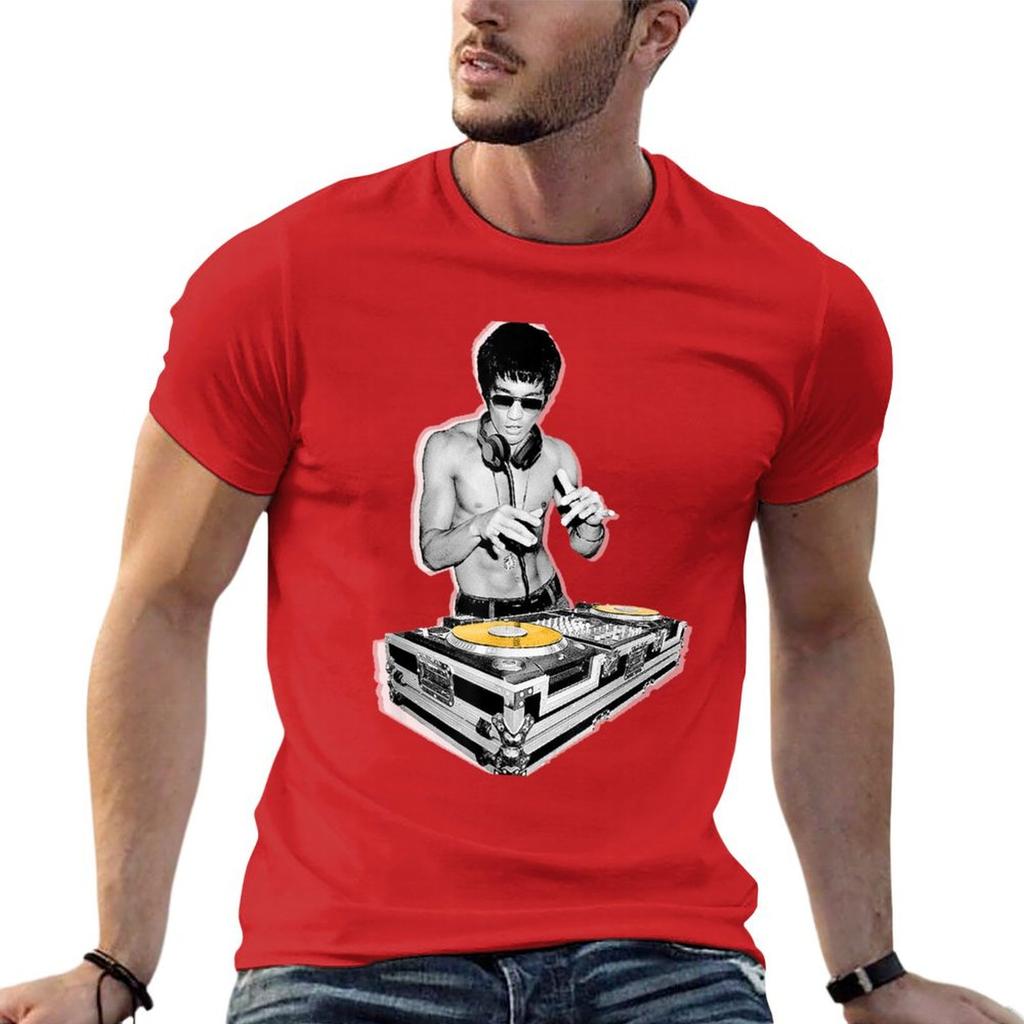 Bruces Dj Vintage Deejay Party Kung Fu Fan Music Lover Shirt Tshirt Tops Graphic Shirts Vintage T Shirt Unisex