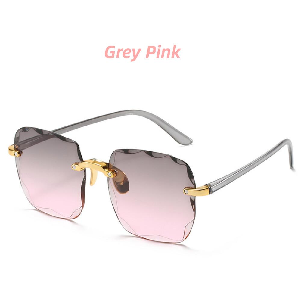 New Vintage Square Sunglasses Woman Classic Retro Gradient Mirror Frameless Sun Glasses