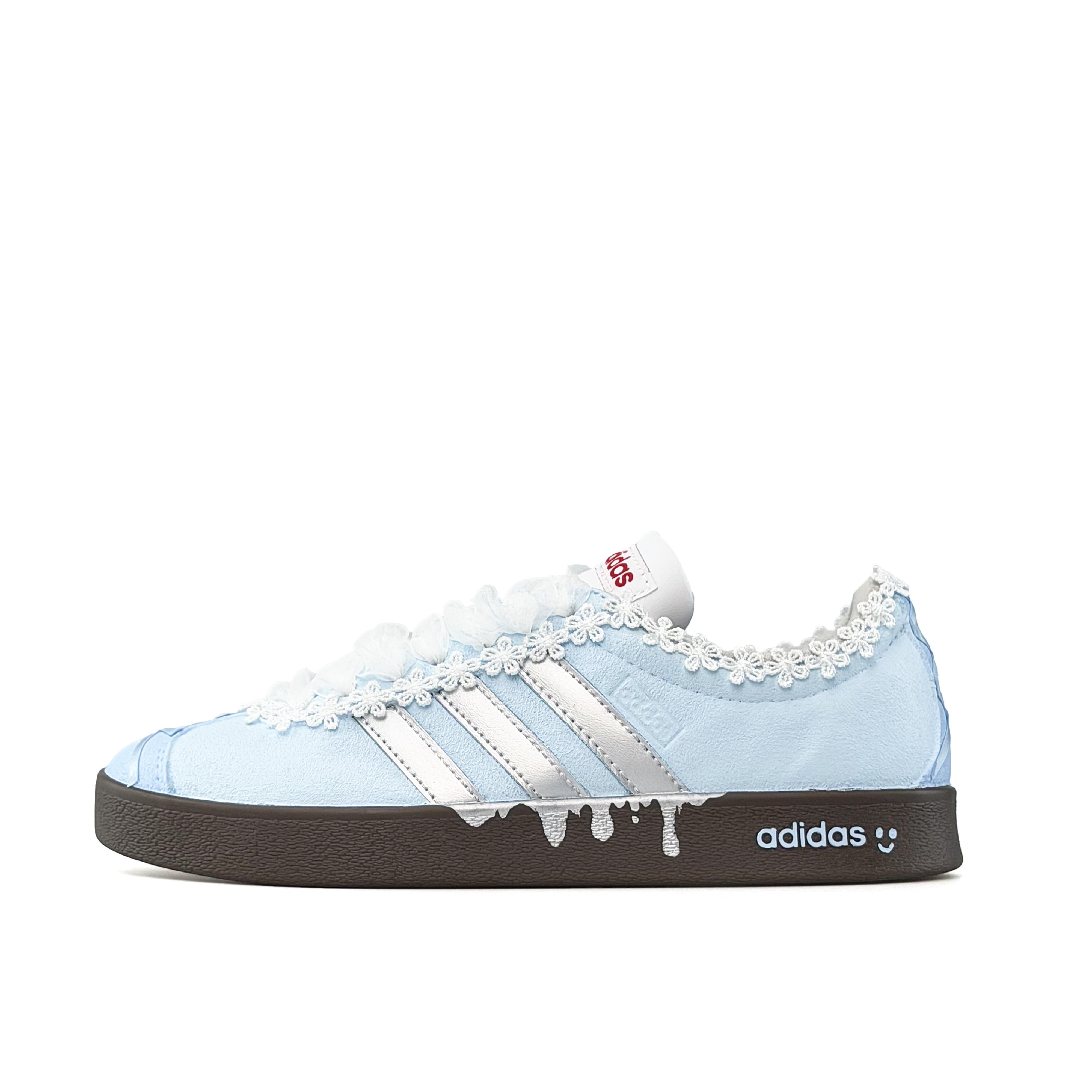 

Adidas VL COURT 2.0 Light Cloud Trim Lightweight Low top Skateboard Shoes Unisex Silver Blue JS3003(Team920-) 45⅓