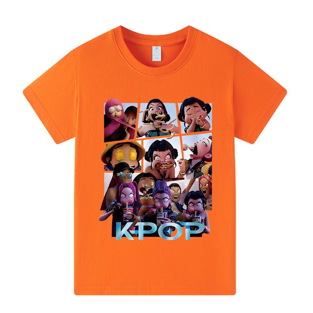 A1237 Kids Boys Girls Kpop Rumi Zoey Mira Print Short Sleeves T-shirt