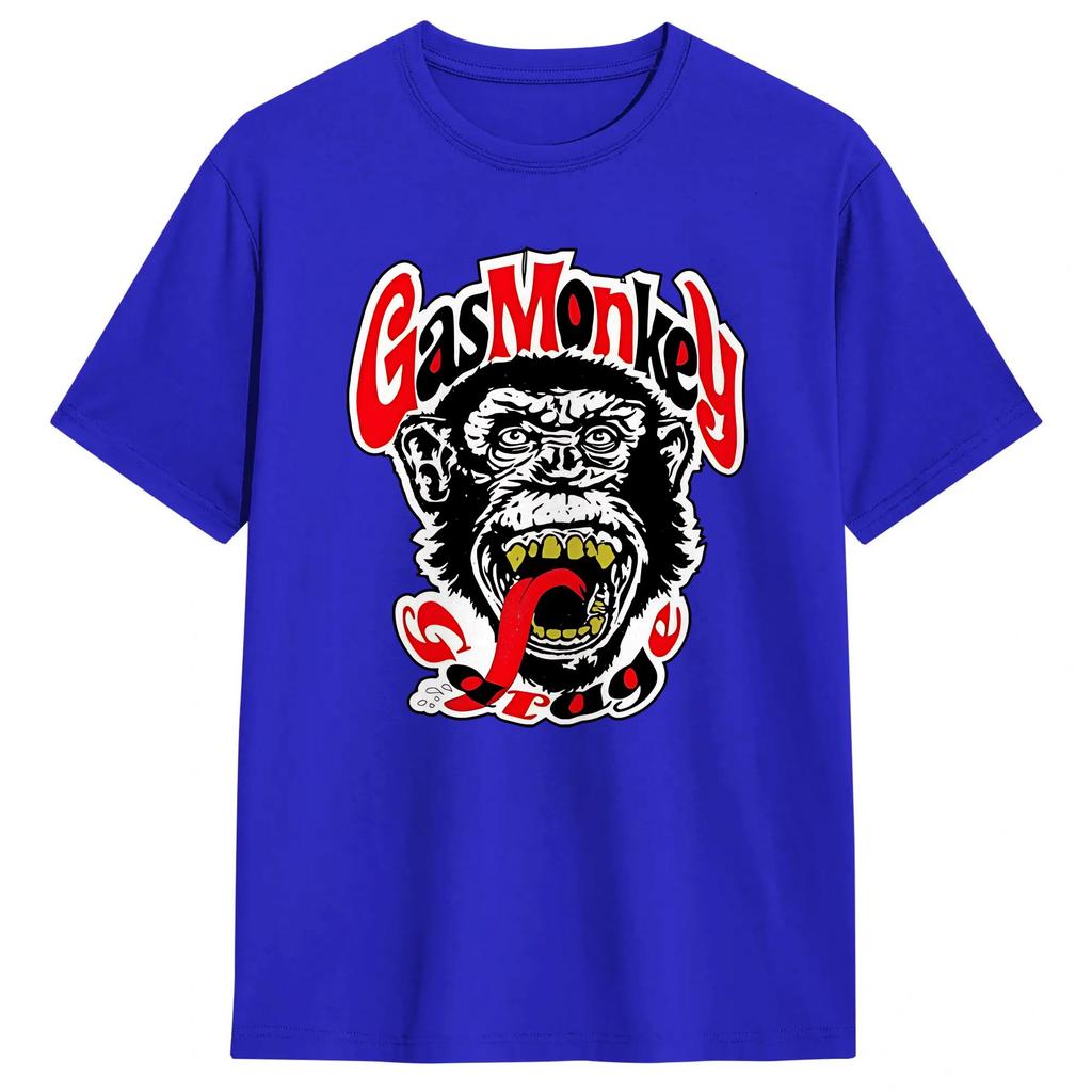 Monkey Gas Garage TShirt Unisex Awesome Pure Cotton Tee Shirt Round Neck Short Sleeve T Shirts Adult Tops