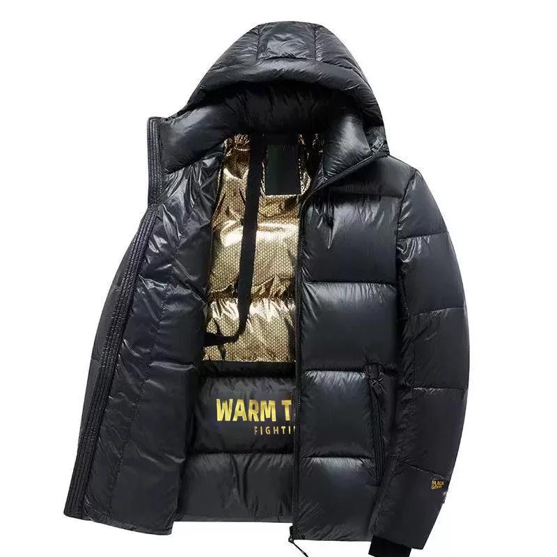 

Winter Men Parkas Thicken Warm Coat Men s Fashion New Parkas Streetwear Men s Solid Color Parkas Coat Mens Glossy Black Jackets 5XL