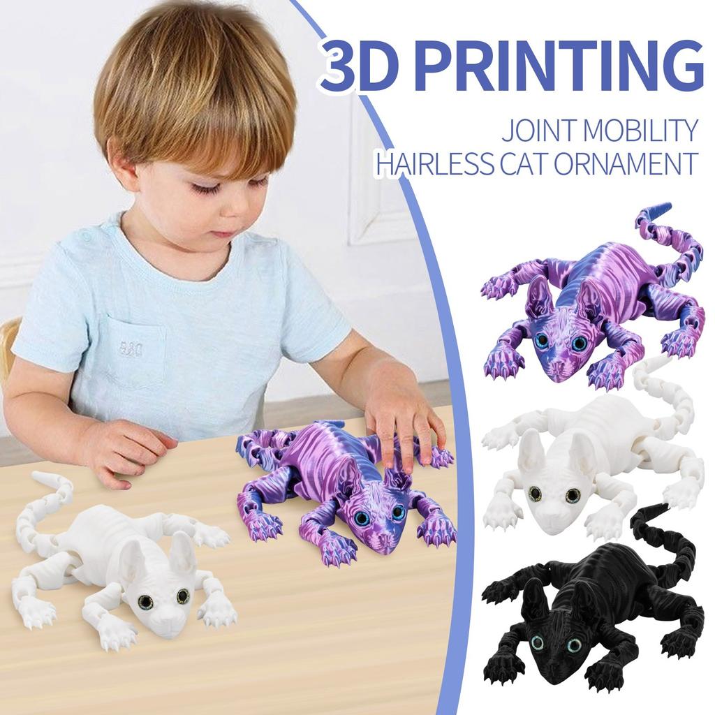 3D-печатная модель безволосой кошки, игрушка-украшение в подарок