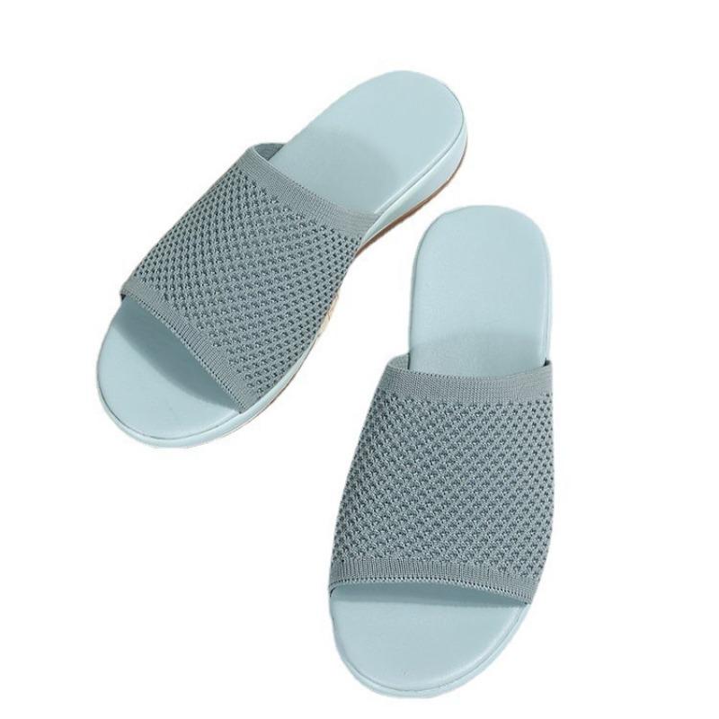 New Wish Sandals Spring and Summer New Knitted Thick-soled Large-size Flat-soled Slippers Women's Single Shoes