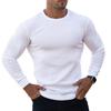 Men T-shirt Solid Color Long Sleeve Round Neck Slim Fit Pullover Warm Casual Breathable Men Spring Top for Daily Wear