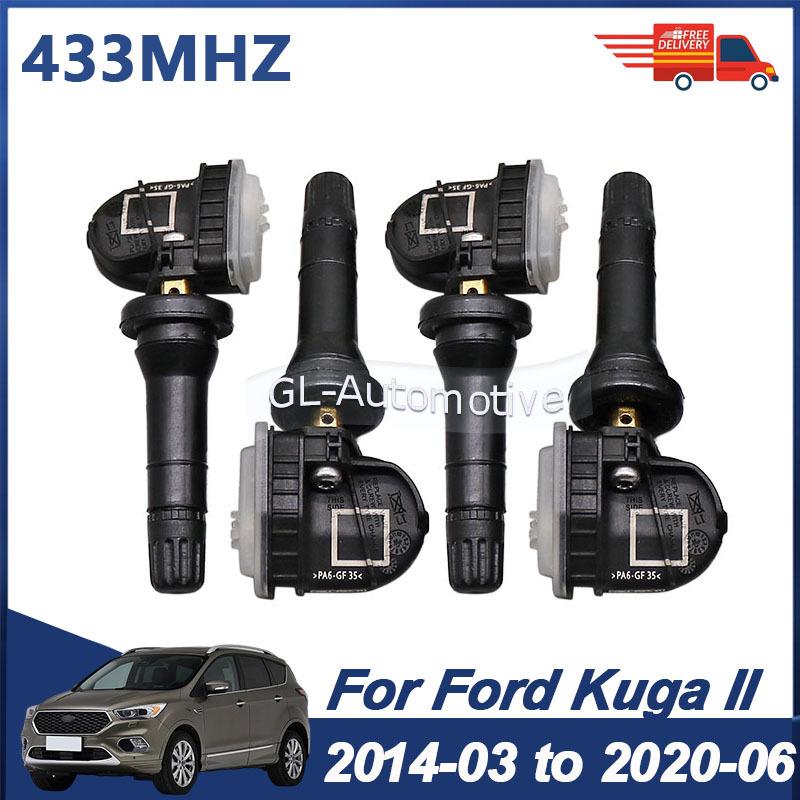 4 PZ Sensore Monitoraggio Pressione Pneumatici Per Ford Kuga II 2014-2020 Sensore TPMS EV6T-1A180-CB EV6T-1A180-CC EV6T-1A180-CE 433MHz