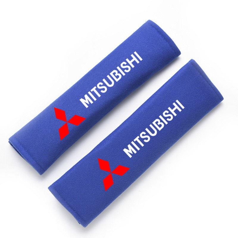 Car Safety Belt Carbon fibre Shoulder Pad Safety Strap Cover for Mitsubishi Lancer ASX Outlander Pajero Evolution Car Accessorie